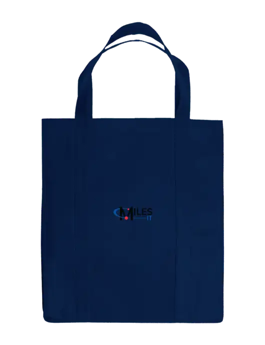 Eco Reusable Jumbo Navy Blue Shopping Bag w/Miles IT Logo