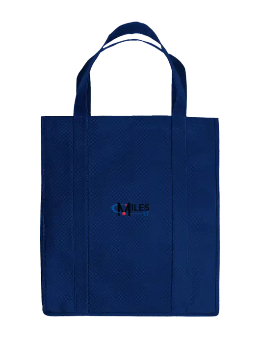 Eco Reusable Jumbo Navy Blue Shopping Bag w/Miles IT Logo