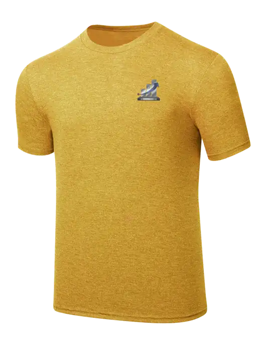 Simply Soft Yellow Gold Heathered 4.5oz Poly/Combed Ring Spun Cotton T-Shirt
 w/Sales Rock Star of the Qtr Design Logo