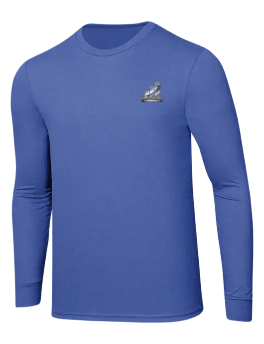 Simply Soft Long Sleeve Royal Frost 4.5 oz, Poly/Combed Ring Spun Cotton T-Shirt w/Sales Rock Star of the Qtr Design Logo