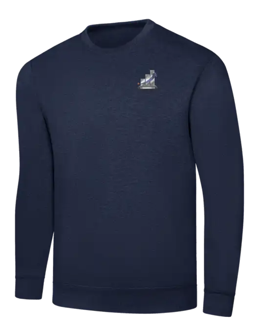 Navy 7.8 oz Ring Spun Crew Sweatshirt w/Sales Rock Star of the Qtr Design Logo