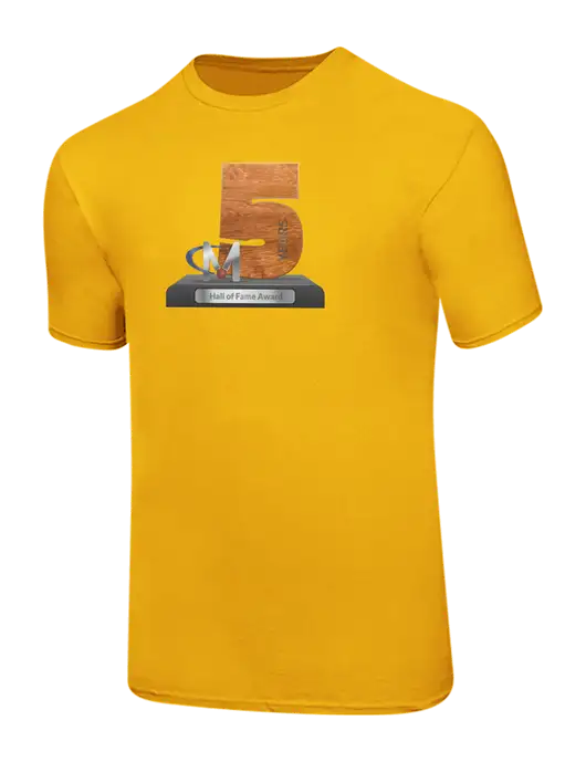 Ring Spun Yellow Gold 4.5 oz T-Shirt
 w/Diamond Award Design Logo