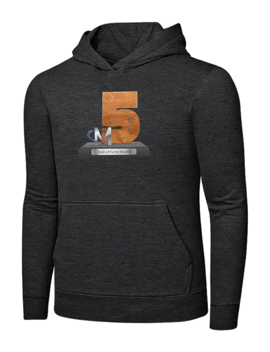Dark Heather Grey 7.8 oz Ring Spun Hooded Sweatshirt w/Diamond Award Design Logo