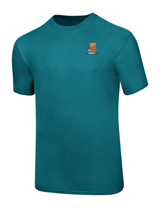 Ring Spun Teal 4.5 oz T-Shirt w/Hall of Fame Award Design Logo