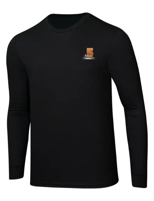 Simply Soft Long Sleeve Black 4.5 oz, Poly/Combed Ring Spun Cotton T-Shirt w/Hall of Fame Award Design Logo