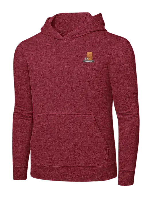 Heather Red 7.8 oz Ring Spun Hooded Sweatshirt w/Hall of Fame Award Design Logo