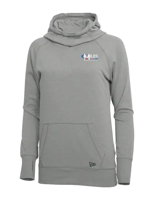 New Era Shadow Grey Heather Womens Tri-Blend Fleece Pullover Hoodie w/Miles IT w/Slogan Logo