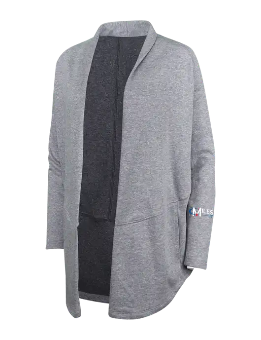 Medium Heather Grey/Char Heather Womens Interlock Cardigan w/Miles IT Logo