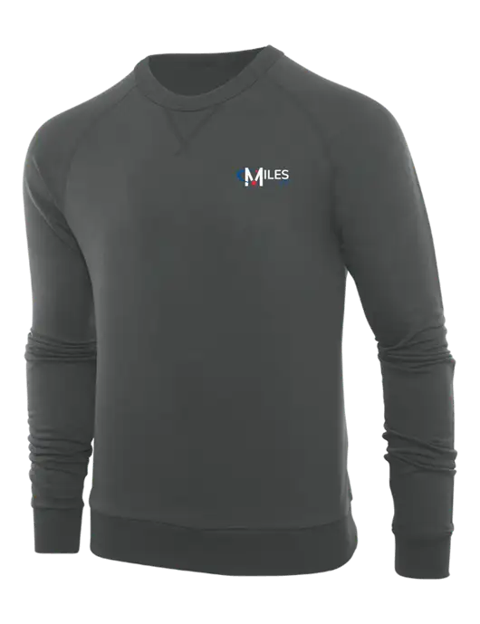 Allmade Charcoal Grey Organic French Terry Crewneck Sweatshirt w/Miles IT Logo