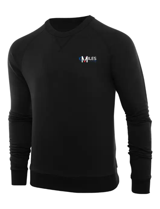 Allmade Deep Black Organic French Terry Crewneck Sweatshirt w/Miles IT Logo