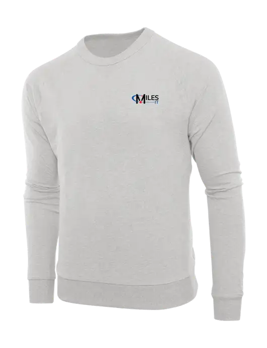 Allmade Granite Grey Heather Organic French Terry Crewneck Sweatshirt w/Miles IT Logo