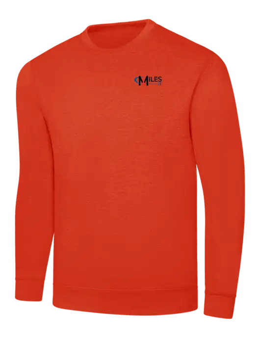 Orange 7.8 oz Ring Spun Crew Sweatshirt w/Miles IT Logo