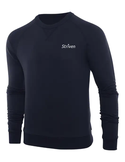 Allmade Dark Navy Organic French Terry Crewneck Sweatshirt w/Striven Logo 