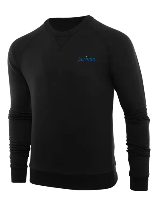 Allmade Deep Black Organic French Terry Crewneck Sweatshirt w/Striven Logo 