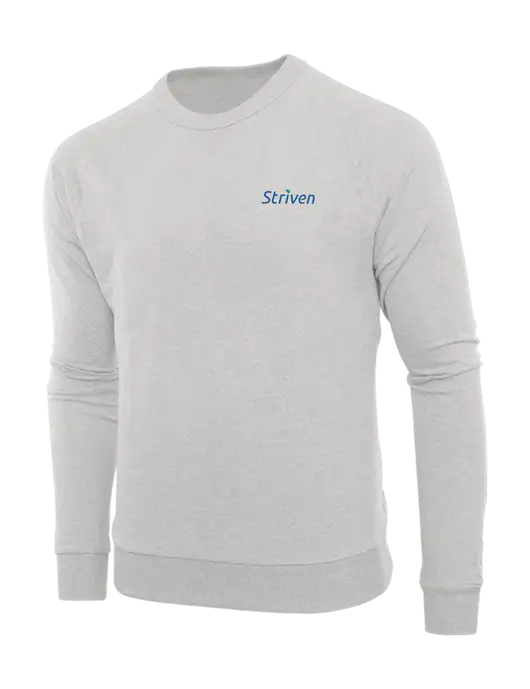 Allmade Granite Grey Heather Organic French Terry Crewneck Sweatshirt w/Striven Logo 