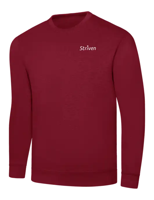 Dark Cardinal 8.5 oz Ring Spun Crew Sweatshirt w/Striven Logo 