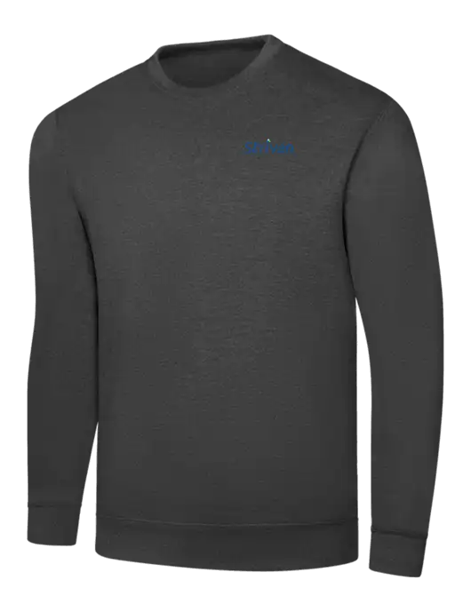 Dark Heather Grey 7.8 oz Ring Spun Crew Sweatshirt w/Striven Logo 