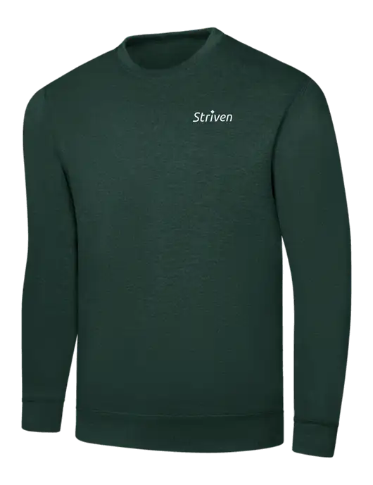 Dark Green 7.8 oz Ring Spun Crew Sweatshirt w/Striven Logo 
