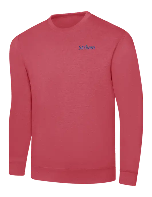 Heather Red 7.8 oz Ring Spun Crew Sweatshirt w/Striven Logo 