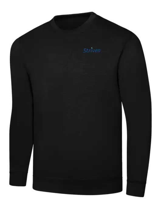 Black 7.8 oz Ring Spun Crew Sweatshirt w/Striven Logo 