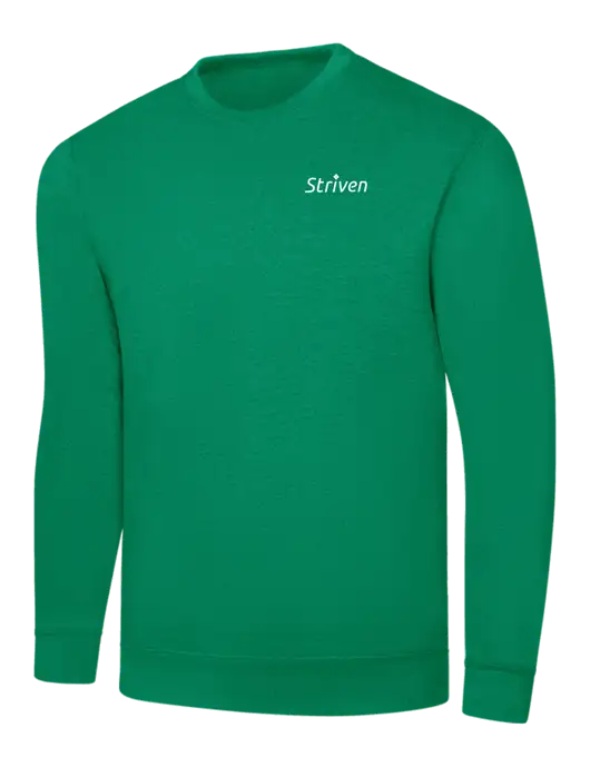 Kelly Green 7.8 oz Ring Spun Crew Sweatshirt w/Striven Logo 