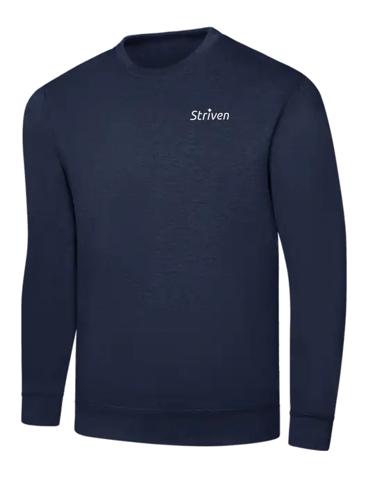 Navy 7.8 oz Ring Spun Crew Sweatshirt w/Striven Logo 