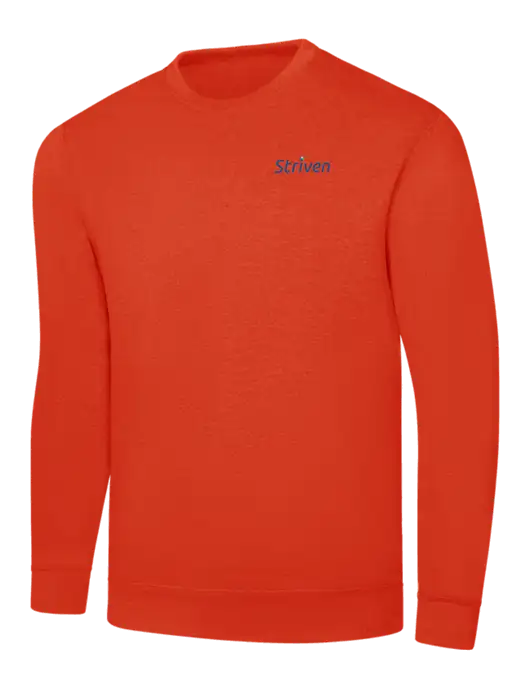 Orange 7.8 oz Ring Spun Crew Sweatshirt w/Striven Logo 