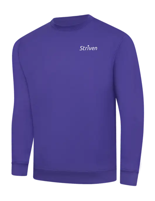 Purple 9 oz 50/50 Cotton/Poly Crew Sweatshirt w/Striven Logo 