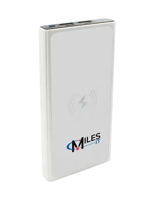 Power Elite 10,000 mAh 15W Wireless SuperCharger Power Bank w/Miles IT Logo