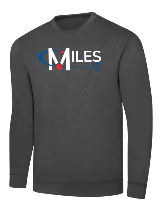 Charcoal 7.8 oz Ring Spun Crew Sweatshirt w/Miles IT Logo