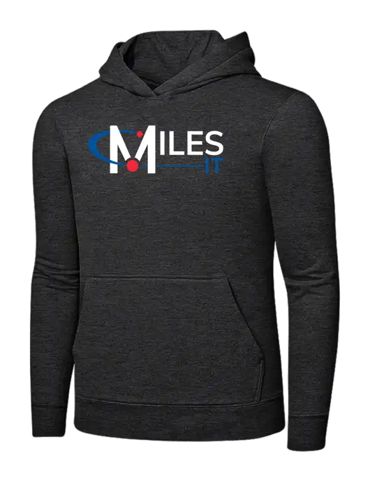 Dark Heather Grey 7.8 oz Ring Spun Hooded Sweatshirt w/Miles IT Logo