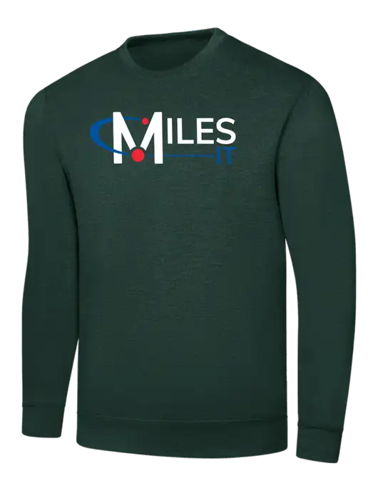 Dark Green 7.8 oz Ring Spun Crew Sweatshirt w/Miles IT Logo