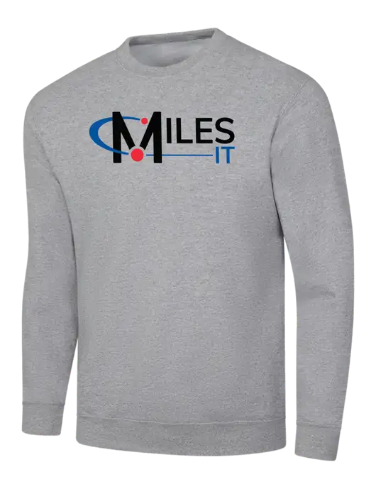 Light Grey Heather 7.8 oz Ring Spun Crew Sweatshirt w/Miles IT Logo