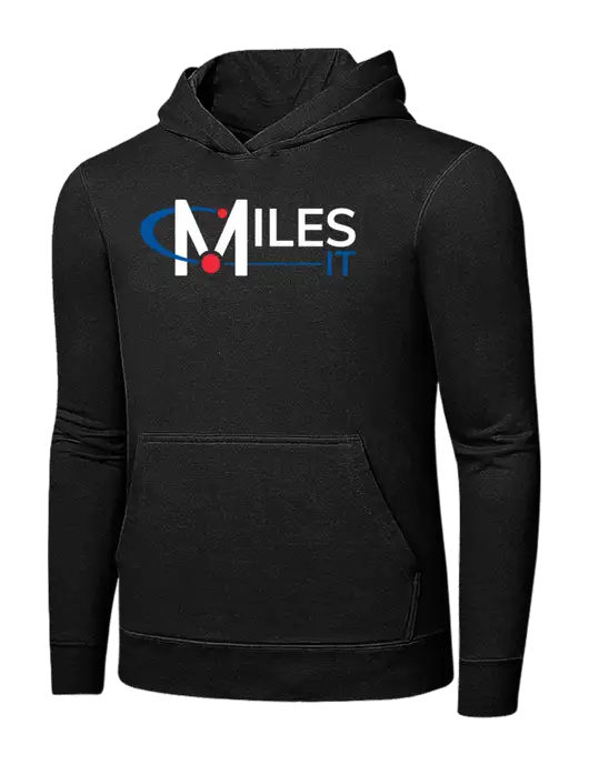Jet Black 7.8 oz Ring Spun Hooded Sweatshirt w/Miles IT Logo