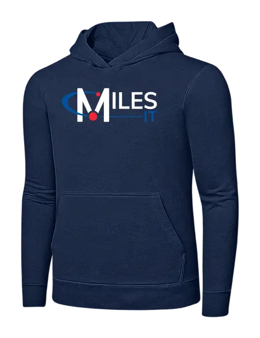 Navy 7.8 oz Ring Spun Hooded Sweatshirt w/Miles IT Logo