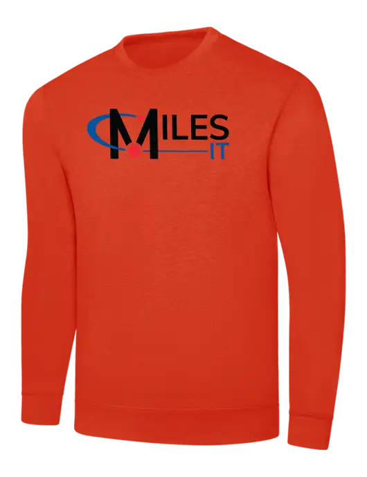 Orange 7.8 oz Ring Spun Crew Sweatshirt w/Miles IT Logo