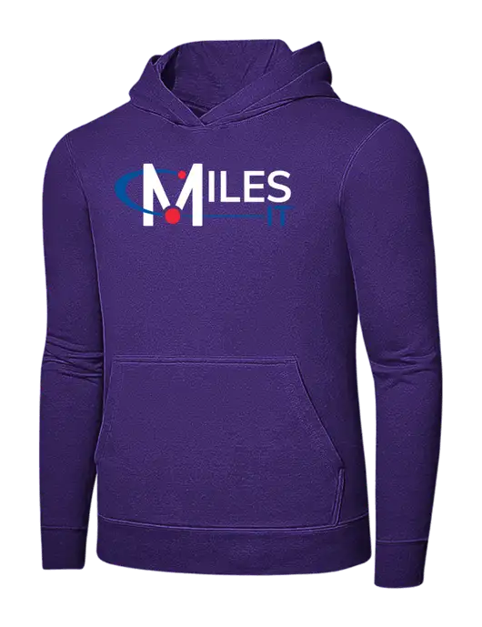 Purple 7.8 oz Ring Spun Hooded Sweatshirt w/Miles IT Logo