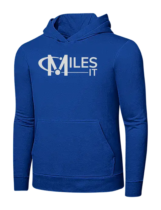 True Royal 7.8 oz Ring Spun Hooded Sweatshirt w/Miles IT Logo