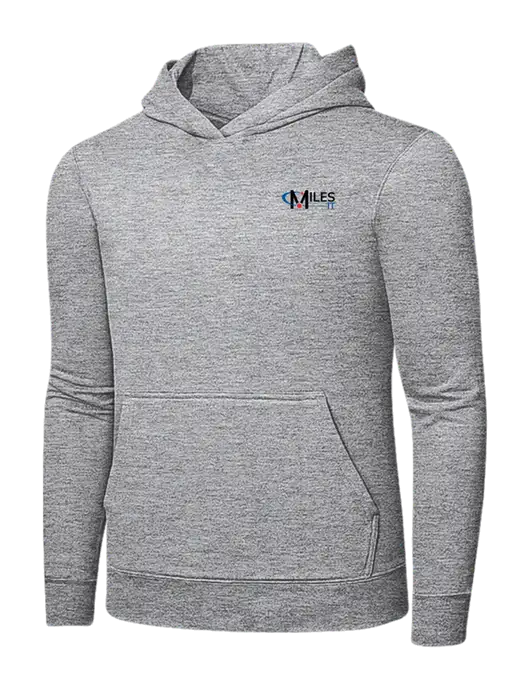 Light Grey Heather 7.8 oz Ring Spun Hooded Sweatshirt w/Miles IT Logo