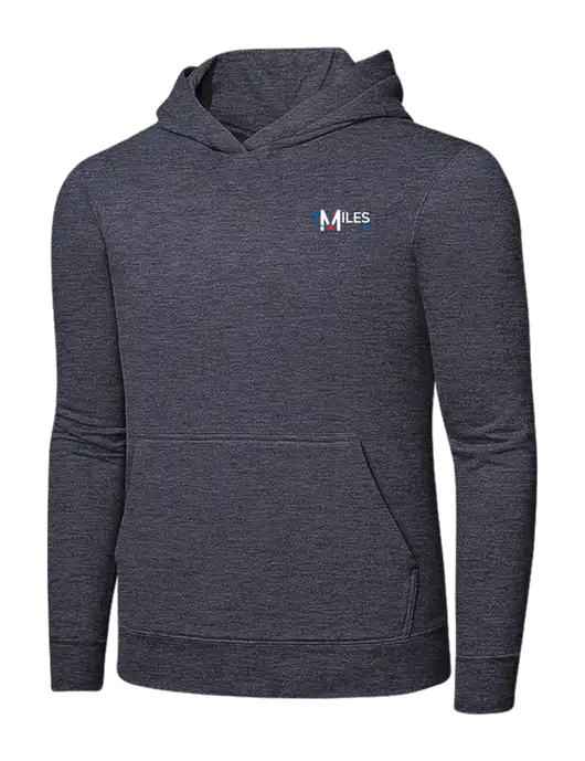 Heather Navy 7.8 oz Ring Spun Hooded Sweatshirt w/Miles IT Logo