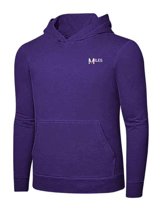 Purple 7.8 oz Ring Spun Hooded Sweatshirt w/Miles IT Logo