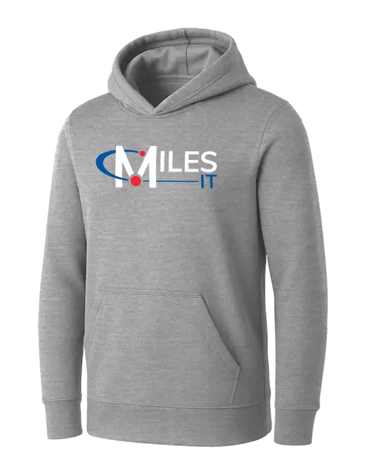 Womens Light Grey Heather Core Fleece Pullover Hooded Sweatshirt w/Miles IT Logo