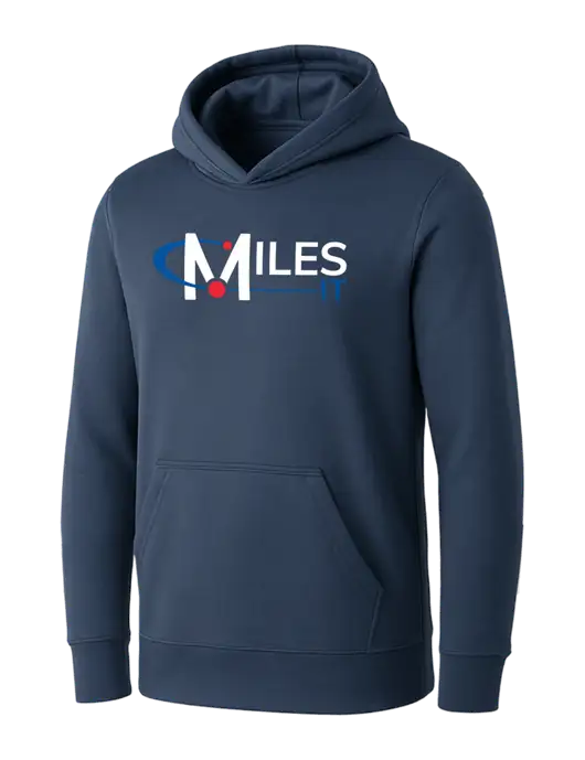 Womens Navy Core Fleece Pullover Hooded Sweatshirt w/Miles IT Logo