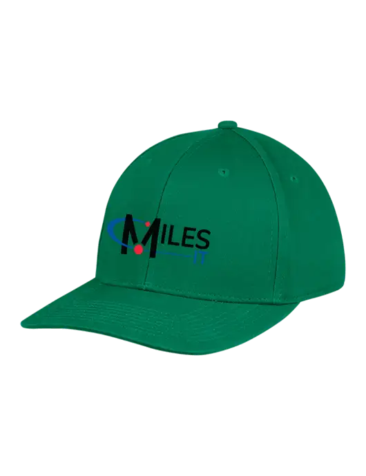 Premium Modern Structured Twill Kelly Green Snapback Cap w/Miles IT Logo