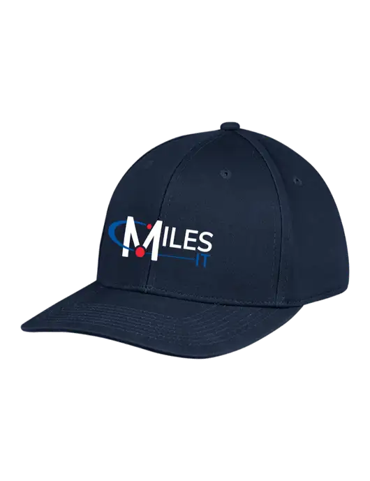 Premium Modern Structured Twill Navy Snapback Cap w/Miles IT Logo