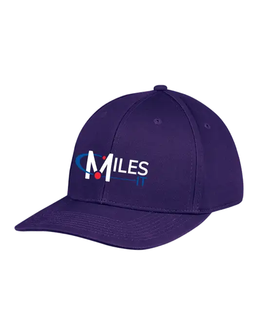 Premium Modern Structured Twill Purple Snapback Cap w/Miles IT Logo