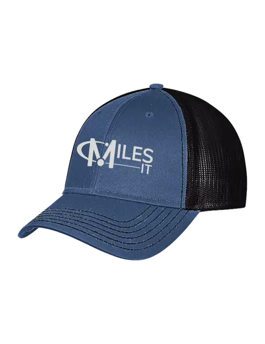 Dark Royal/Black Mesh Trucker Cap Snap Back w/Miles IT Logo
