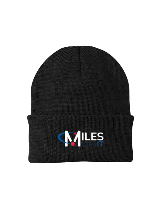 Black Knit Cap w/Miles IT Logo