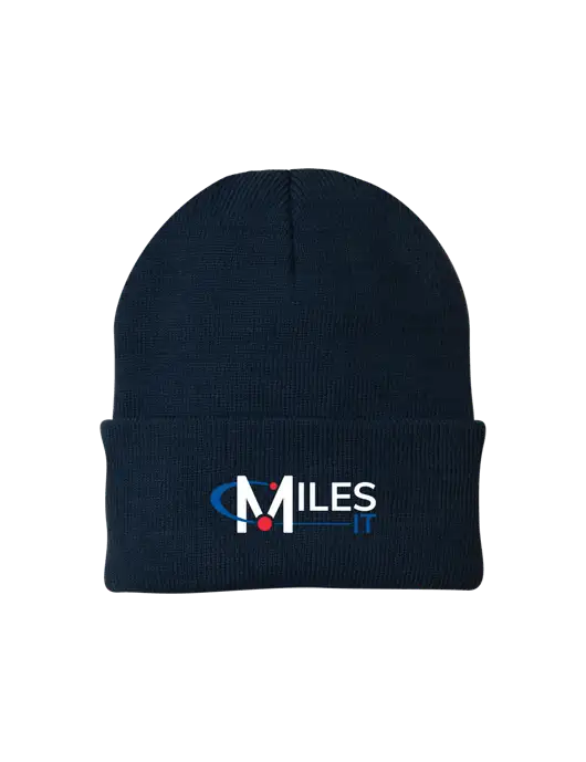 Navy Knit Cap w/Miles IT Logo