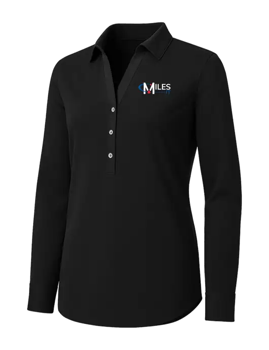 Womens Black City Stretch Shirt w/Miles IT Logo